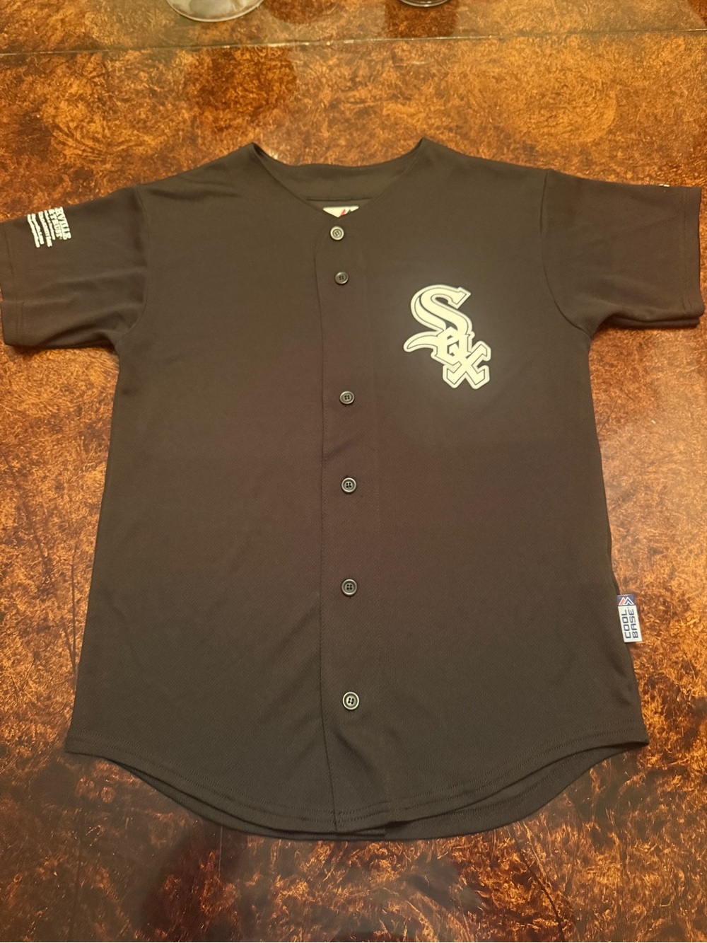 Majestic Black Chicago White Sox Kids Button-Up Jersey